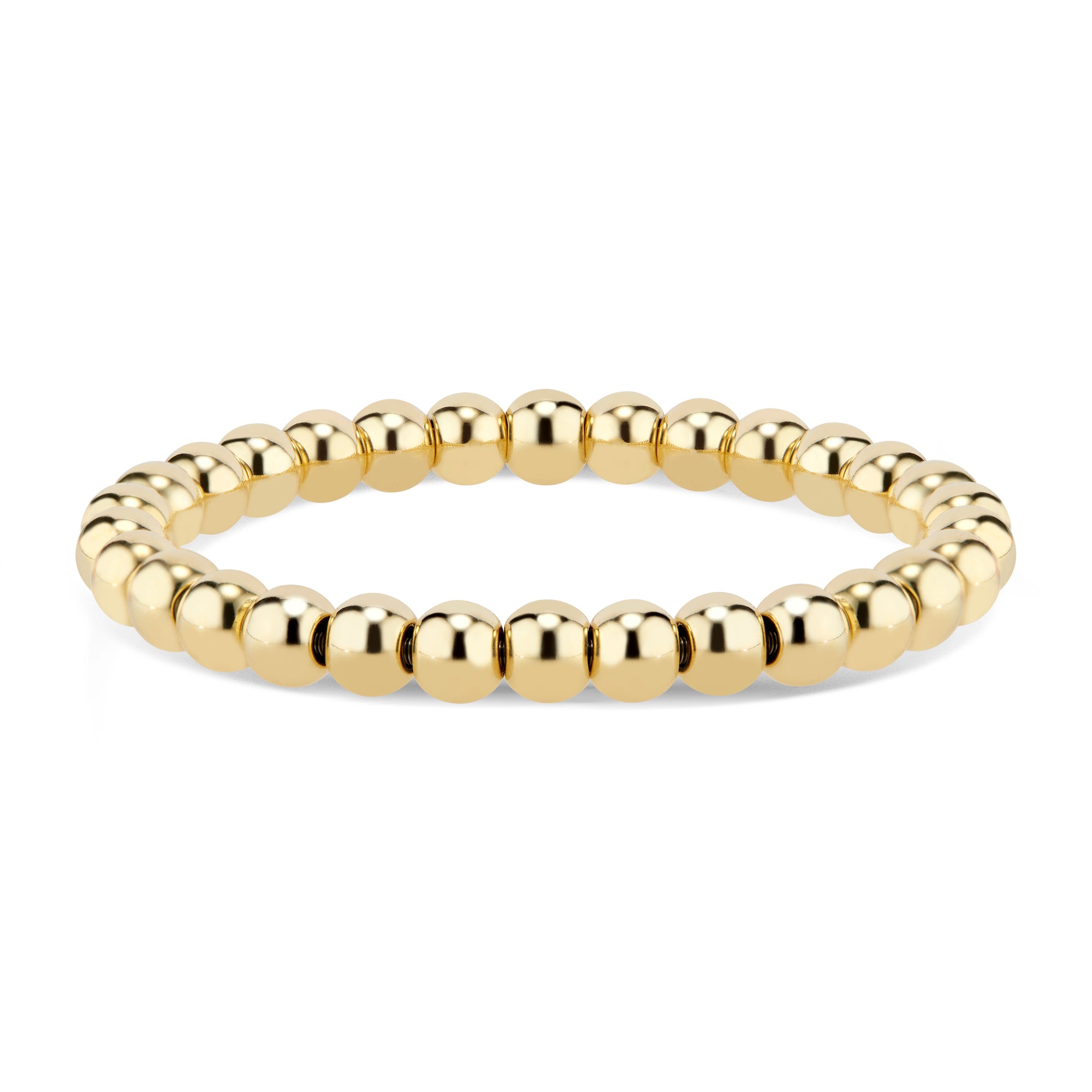 Gold Large Bead Stretch Bracelet - Nuha Jewelers