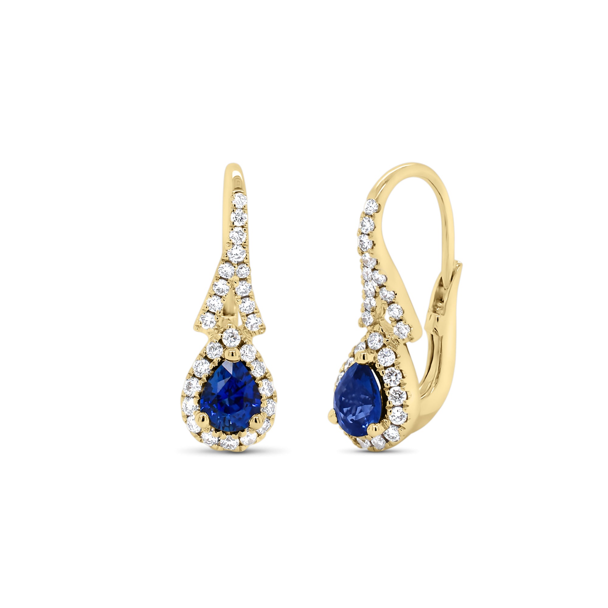 Pear Cut Yellow Sapphire Drop Earrings for Women | SayaBling Jewelry