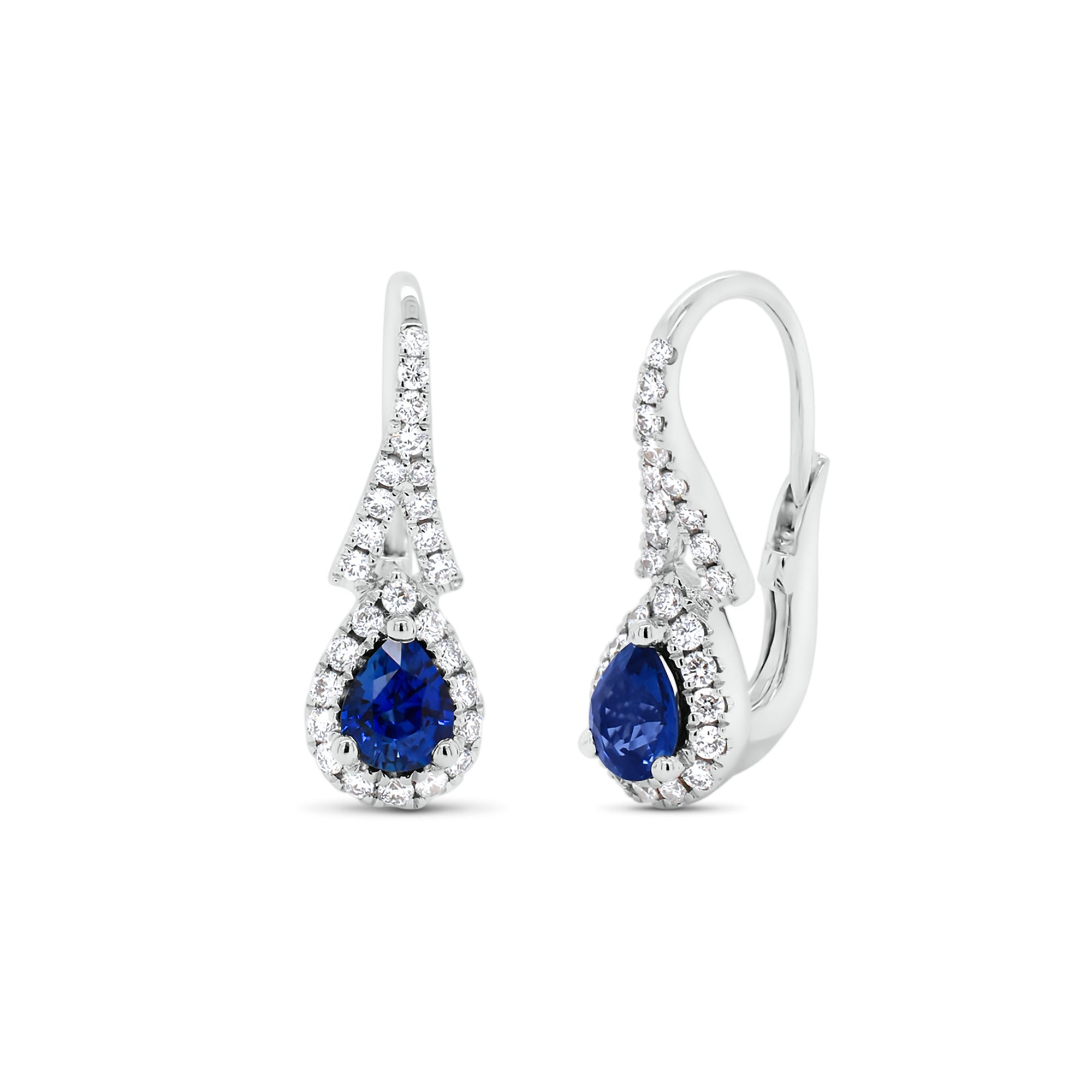 Annie Fensterstock Gold Double Drop Earrings with Blue Sapphires – Peridot  Fine Jewelry