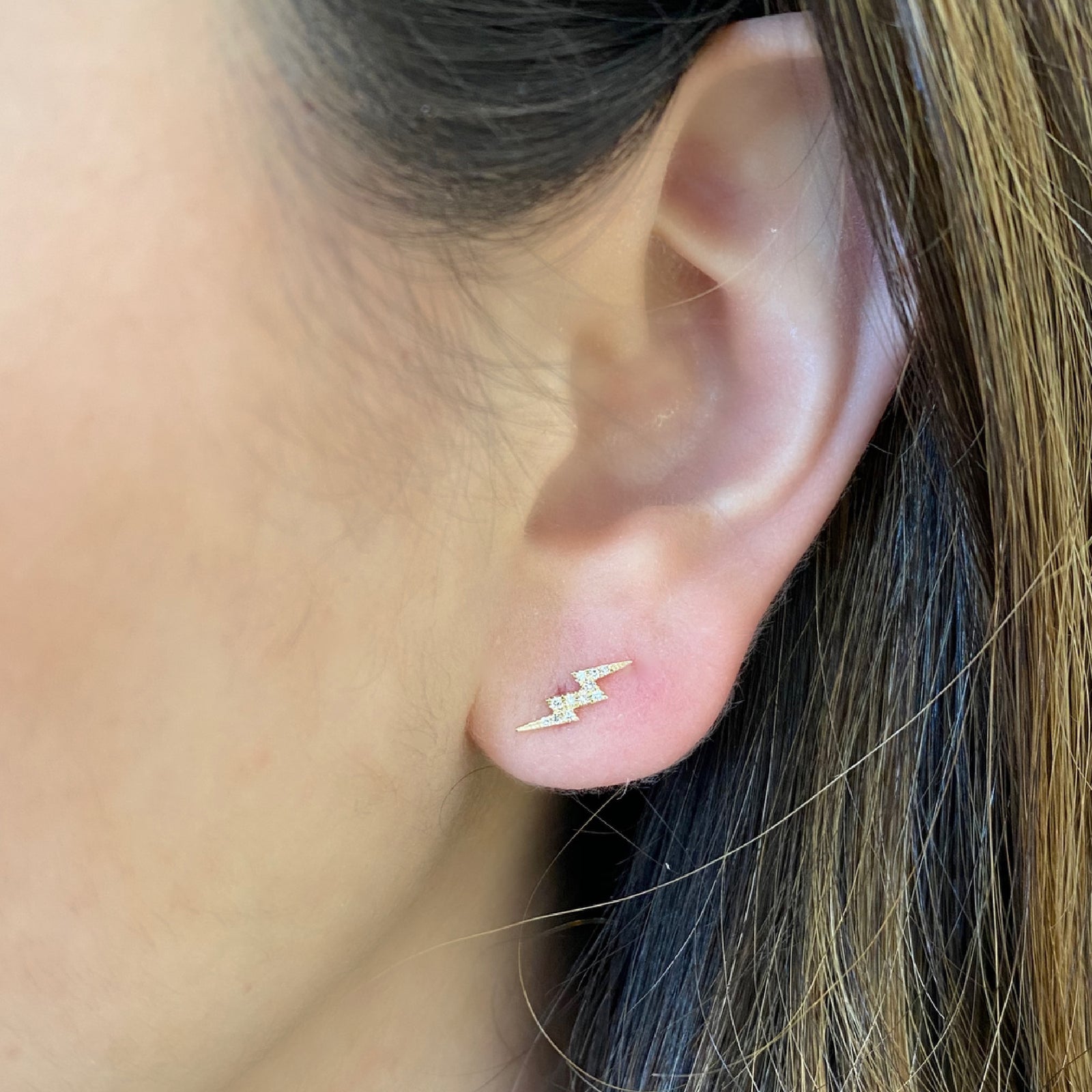 Automic Gold Lightning Bolt Earring | Sustainable Fine Jewelry