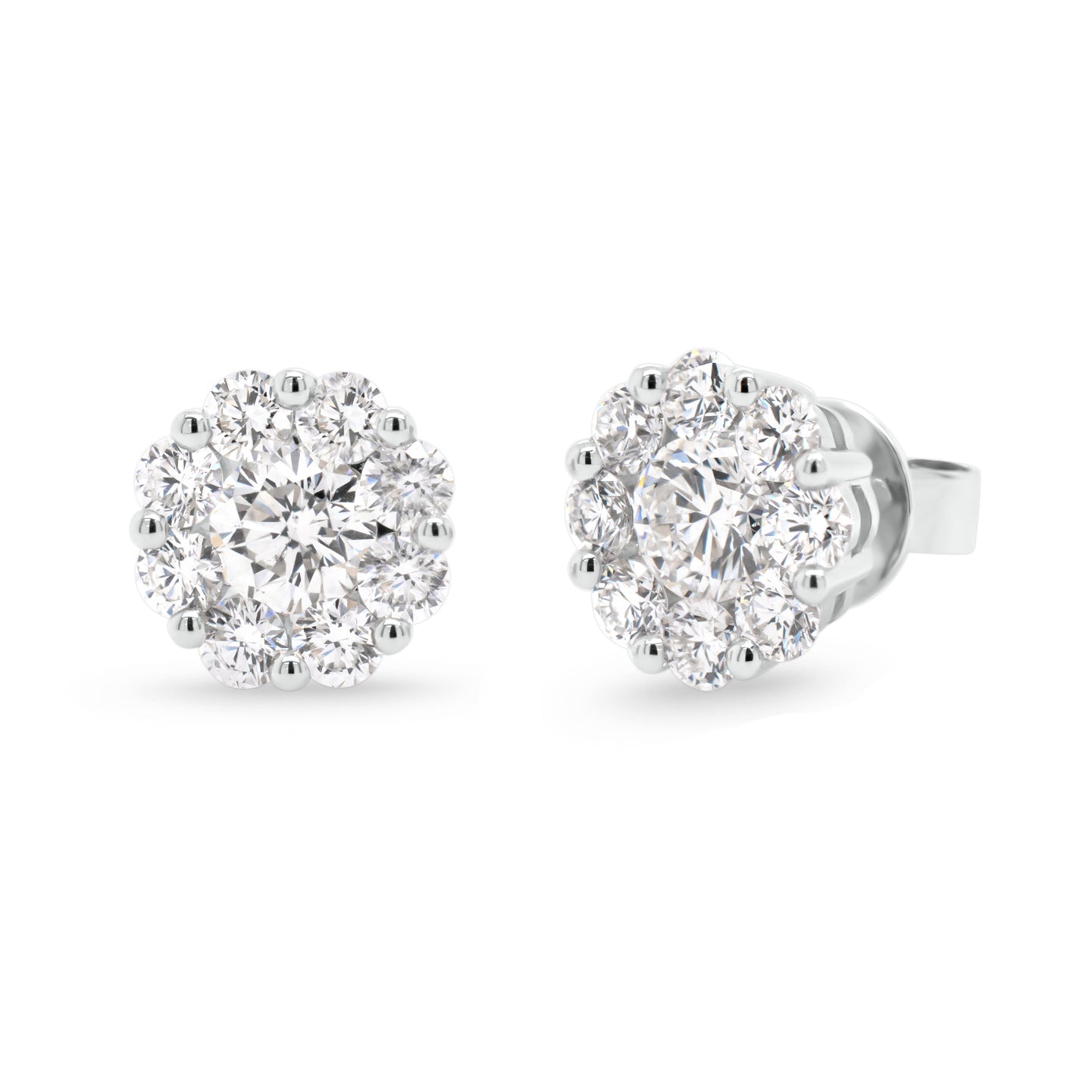 1.06 ct Diamond Cluster Stud Earrings - Nuha Jewelers