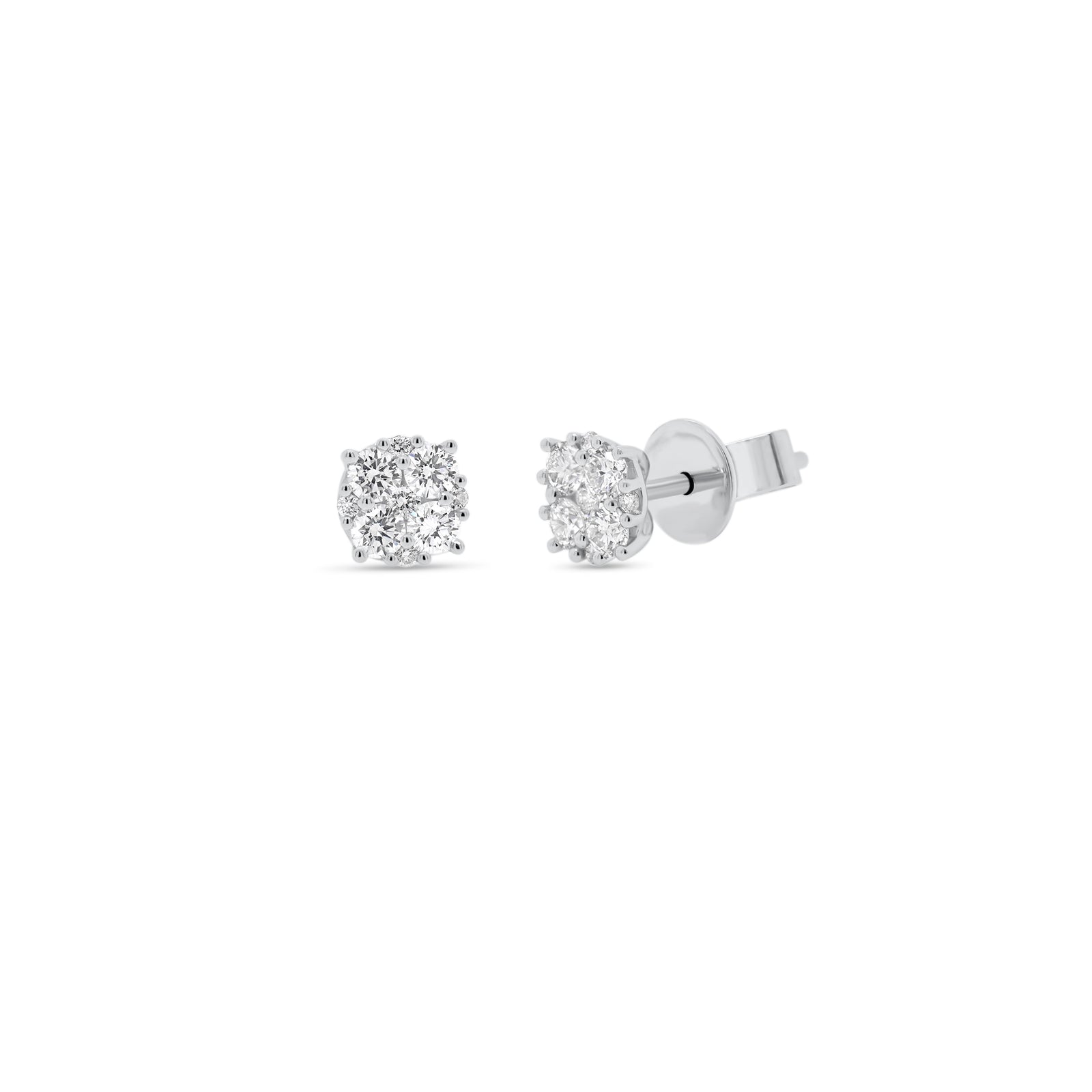 1.06 ct Diamond Cluster Stud Earrings - Nuha Jewelers