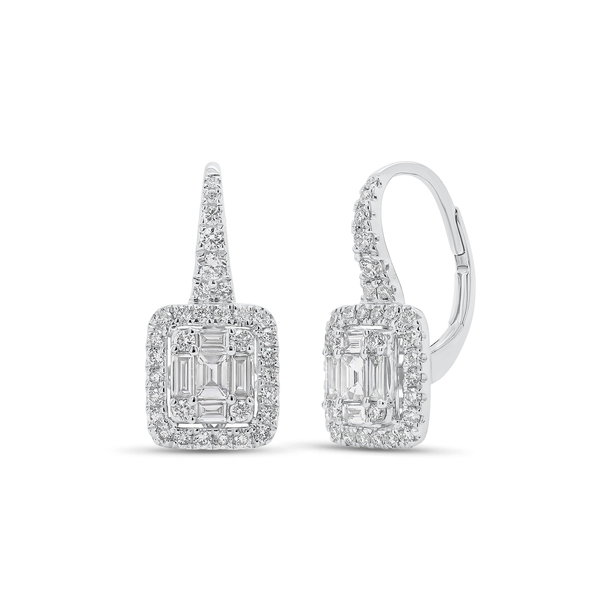 1.06 ct Diamond Cluster Stud Earrings - Nuha Jewelers