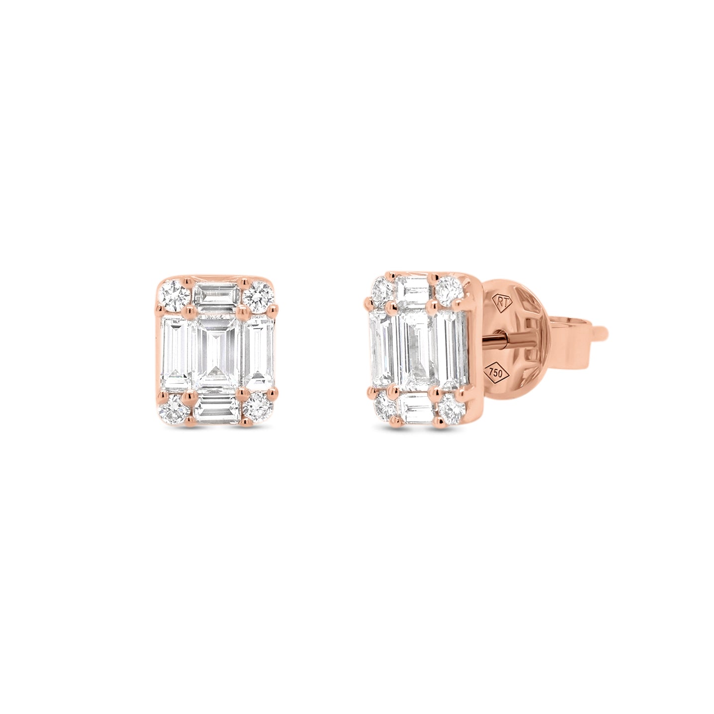 Diamond Illusion Stud Earrings