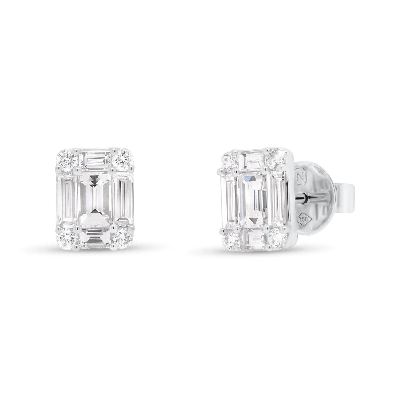 Round Illusion Diamond Studs