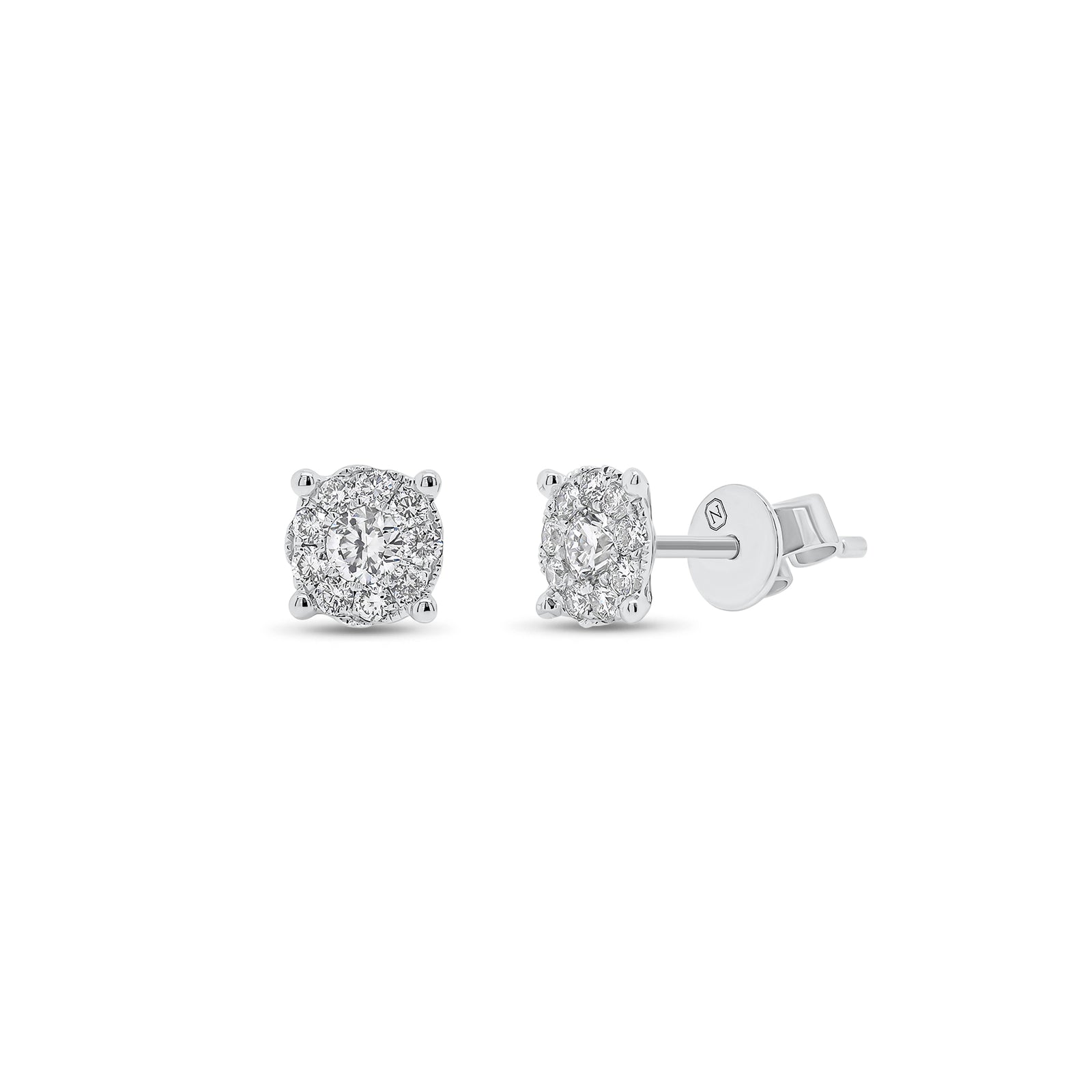 1.06 ct Diamond Cluster Stud Earrings - Nuha Jewelers