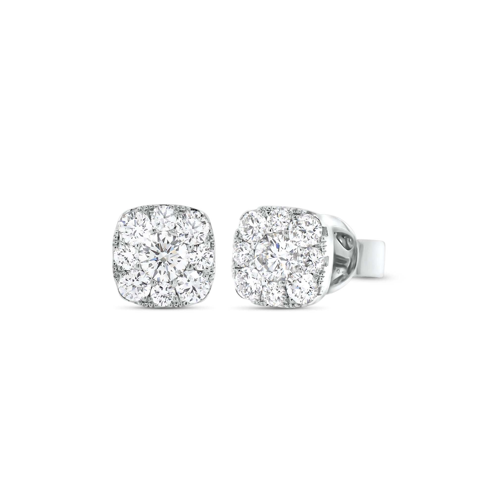 1.06 ct Diamond Cluster Stud Earrings - Nuha Jewelers