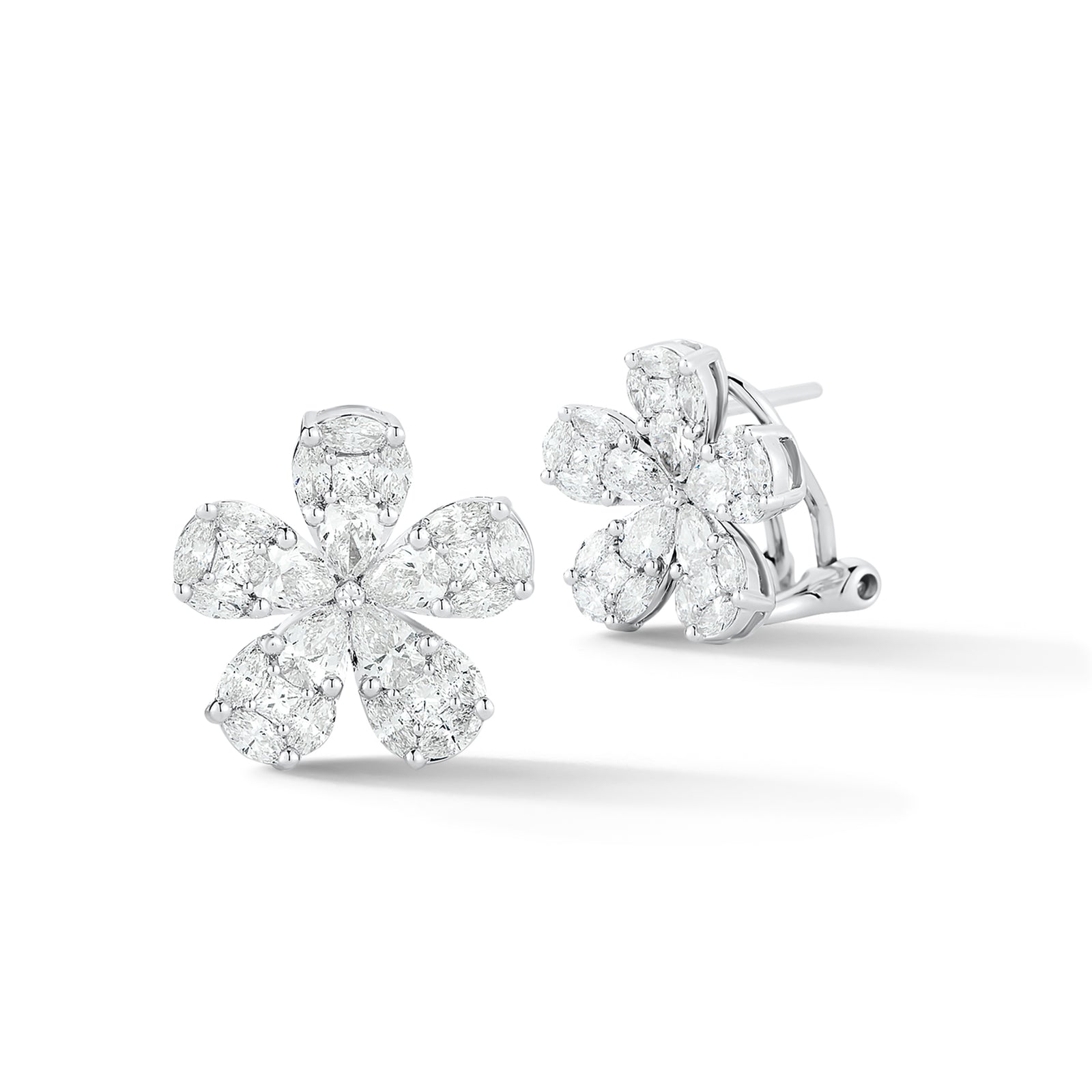 1.06 ct Diamond Cluster Stud Earrings - Nuha Jewelers