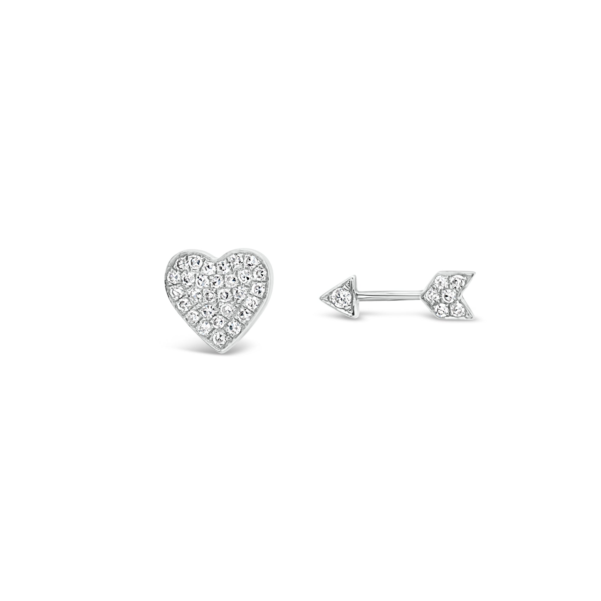 small diamond heart earrings