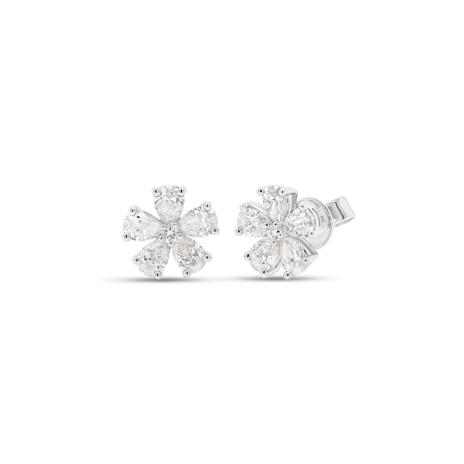 1.06 ct Diamond Cluster Stud Earrings - Nuha Jewelers