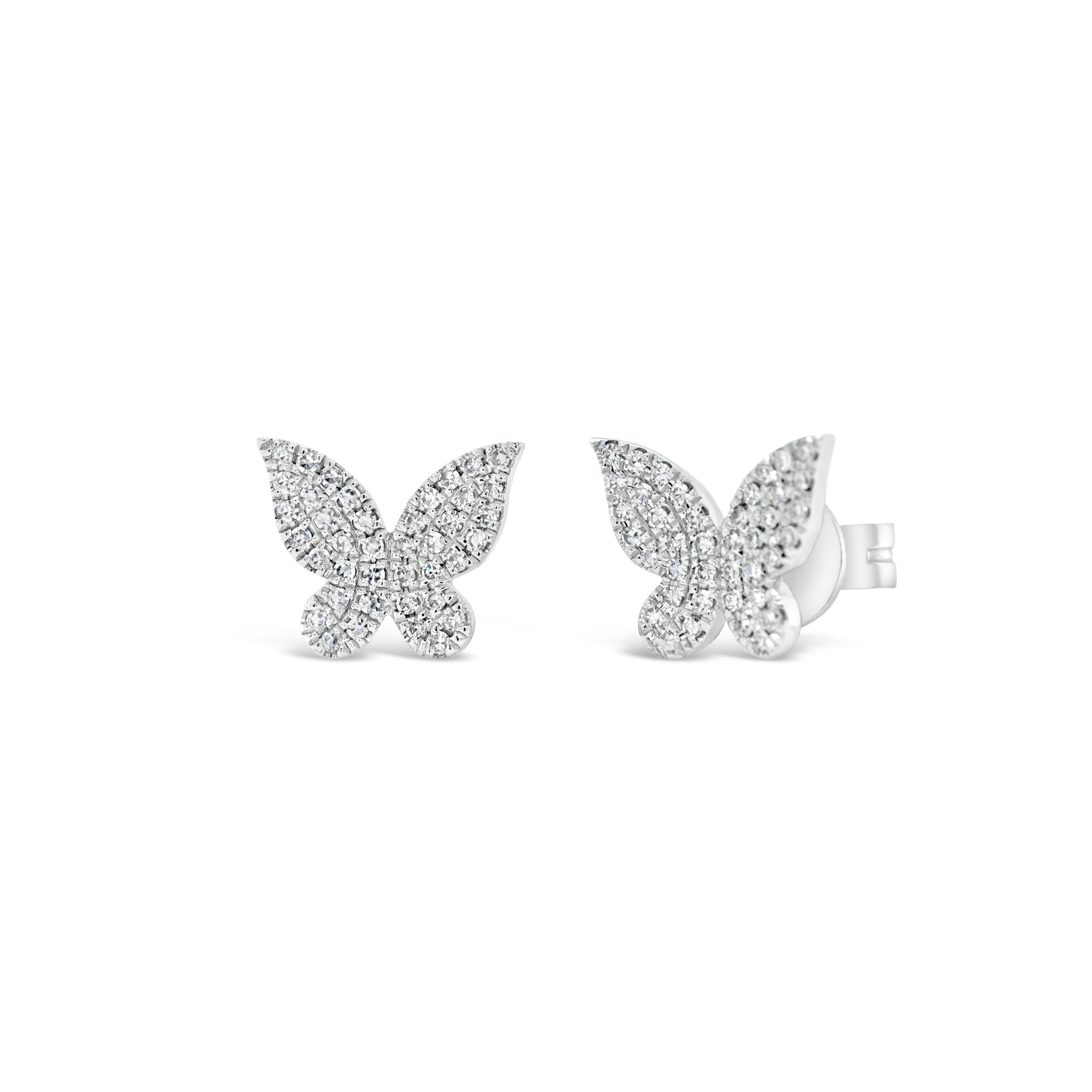 diamond butterfly studs