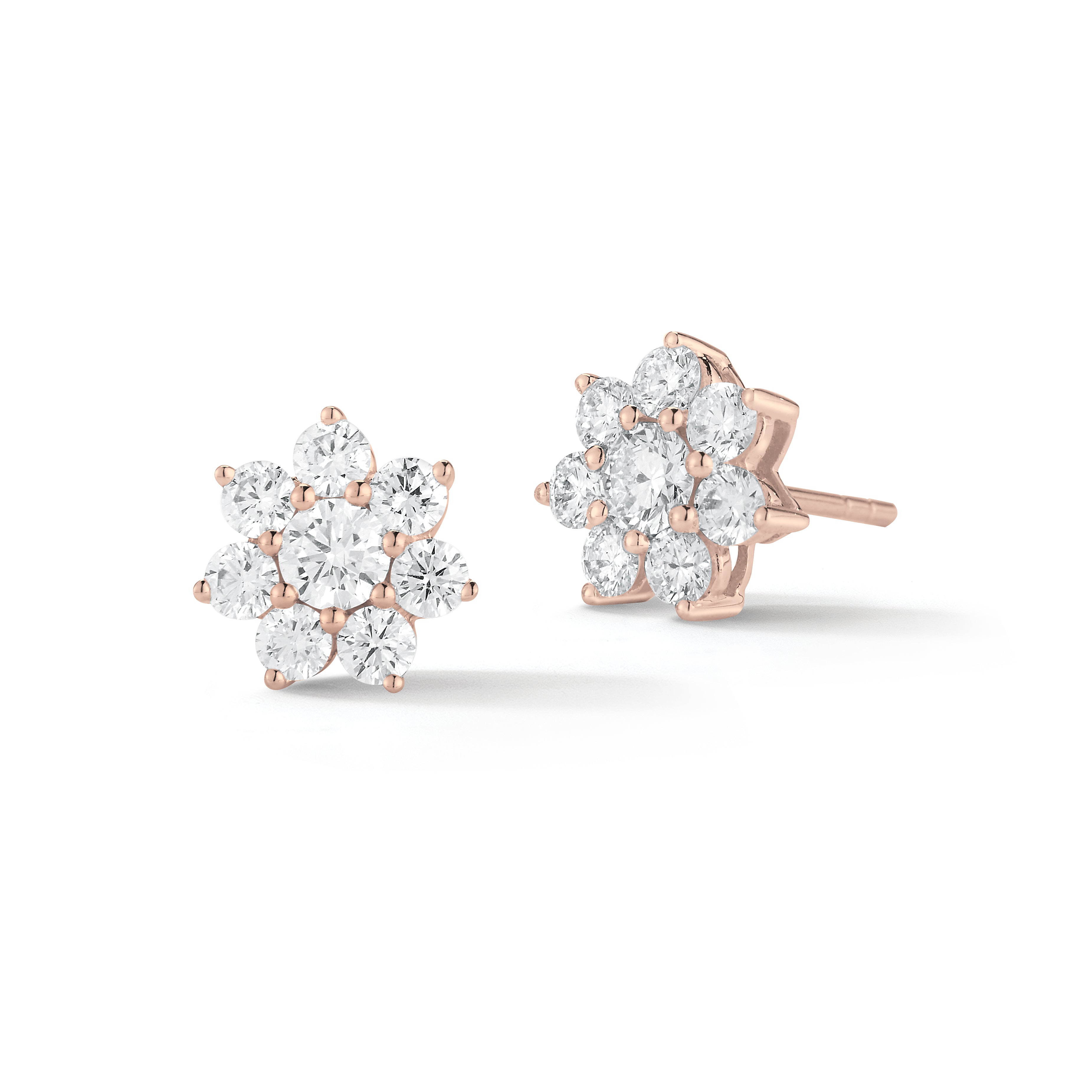 Diamond Flower Stud Earrings - Nuha J