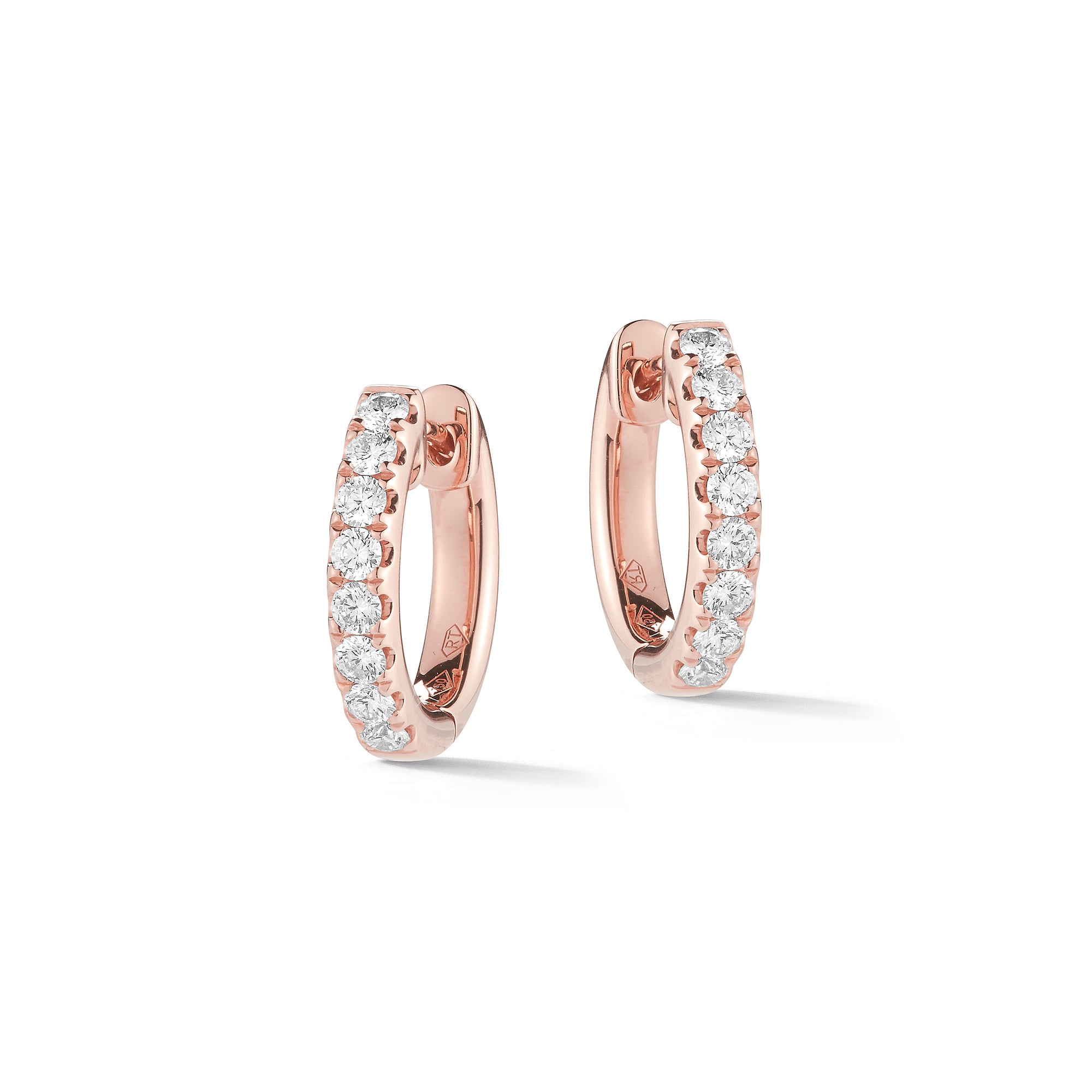Thick Diamond Huggie Earrings - Nuha Jewelers