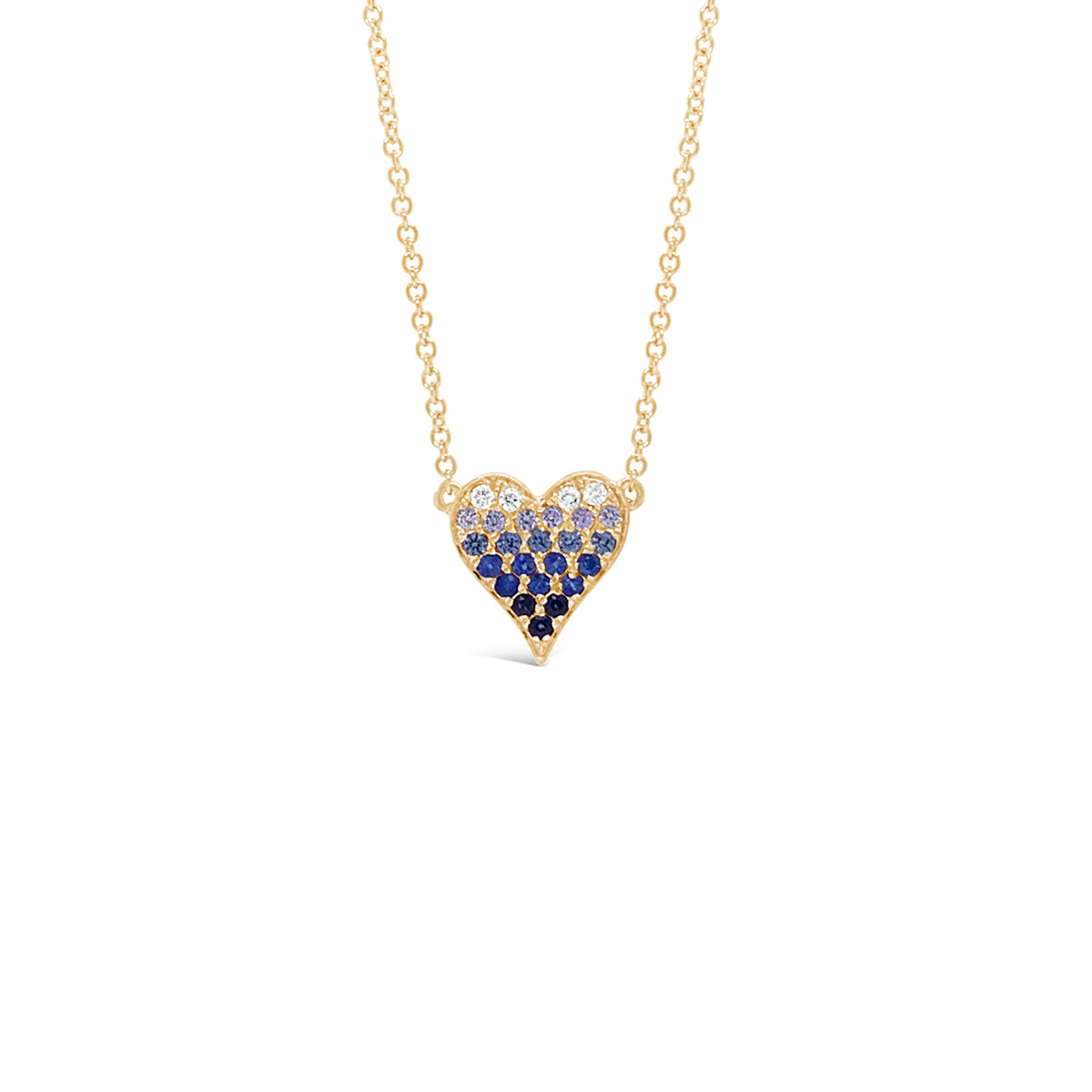 Sapphire Gradient Mini Pink Diamond Heart Pendant Necklace - Nuha J