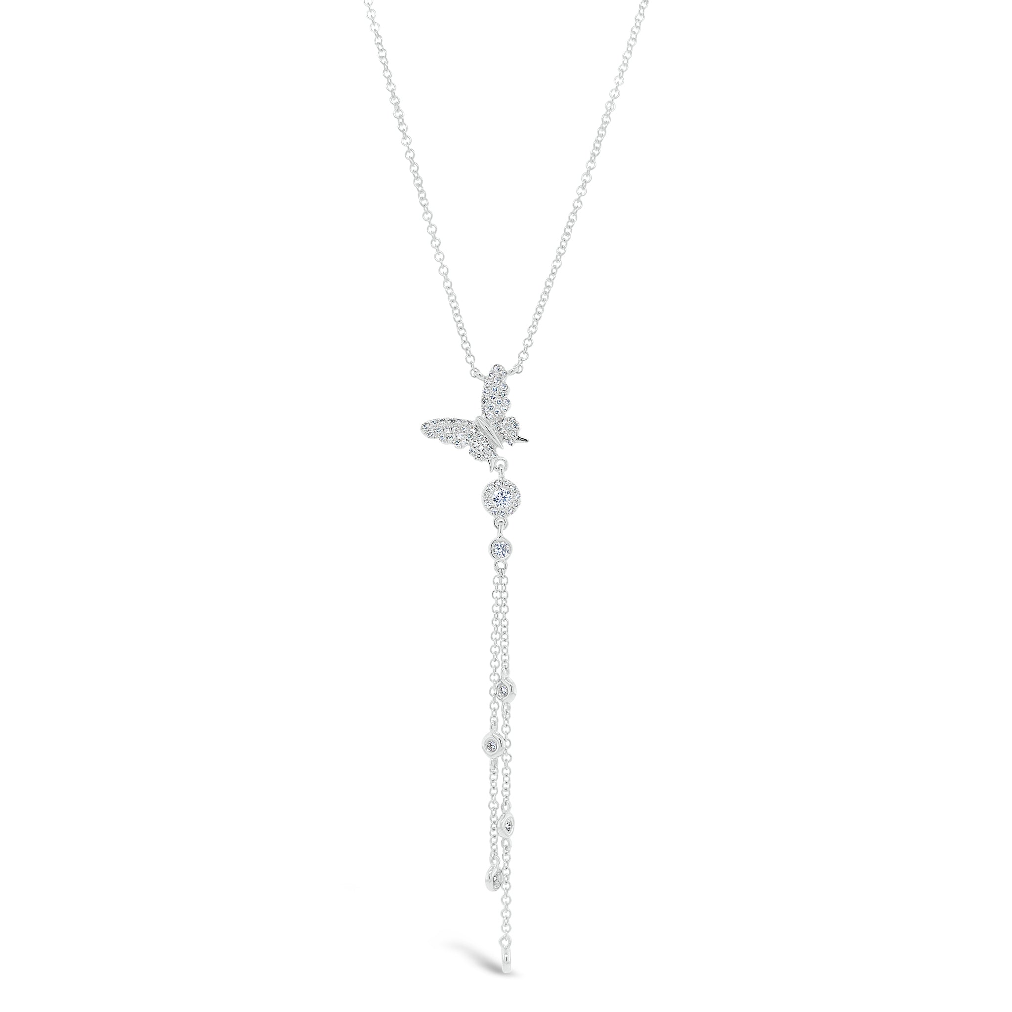 Diamond Butterfly Lariat Necklace - Nuha J