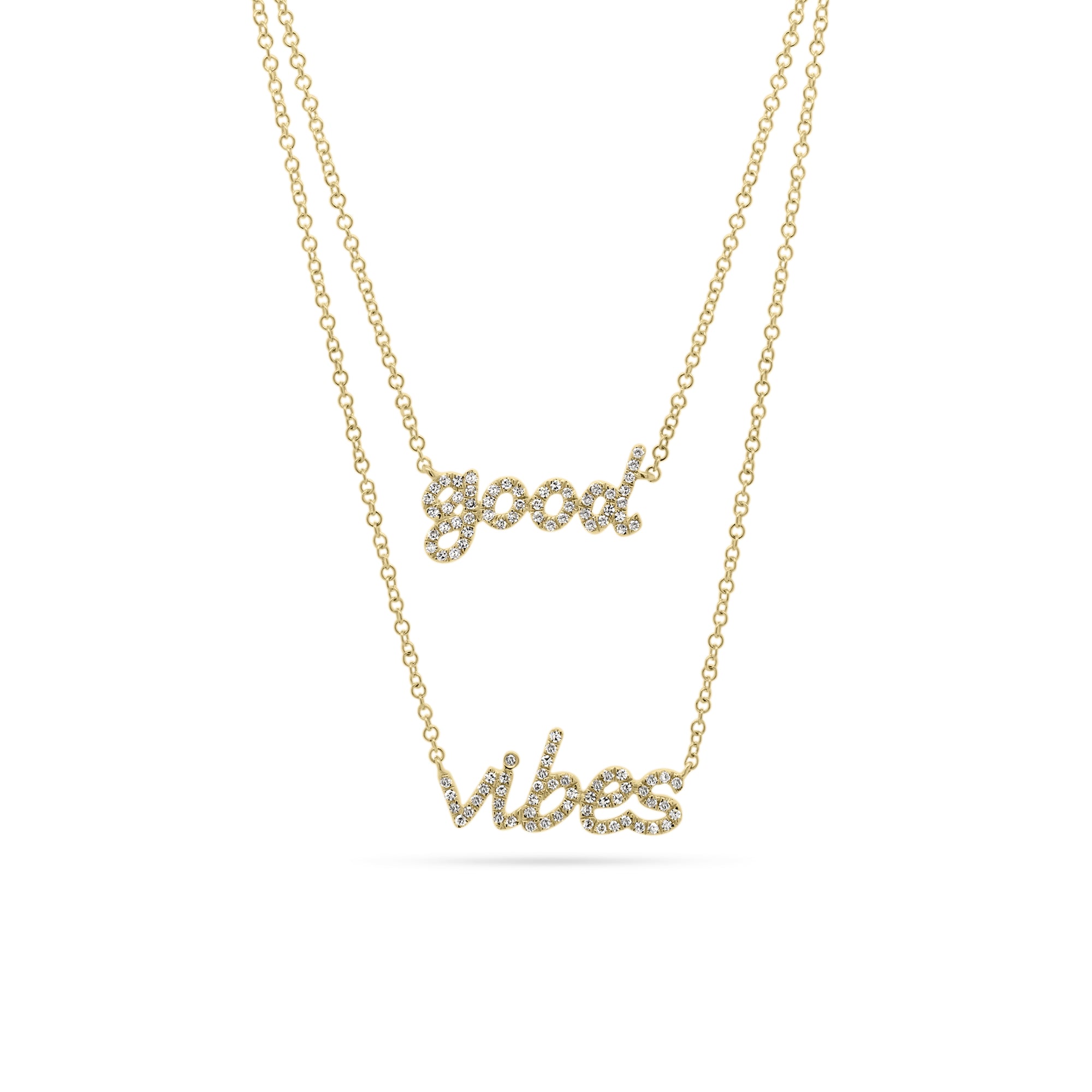 Small Diamond Love Script Necklace - Nuha Jewelers