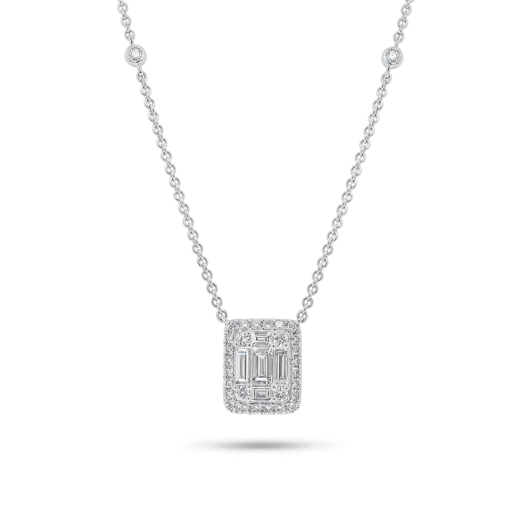 Rectangle sales diamond pendant