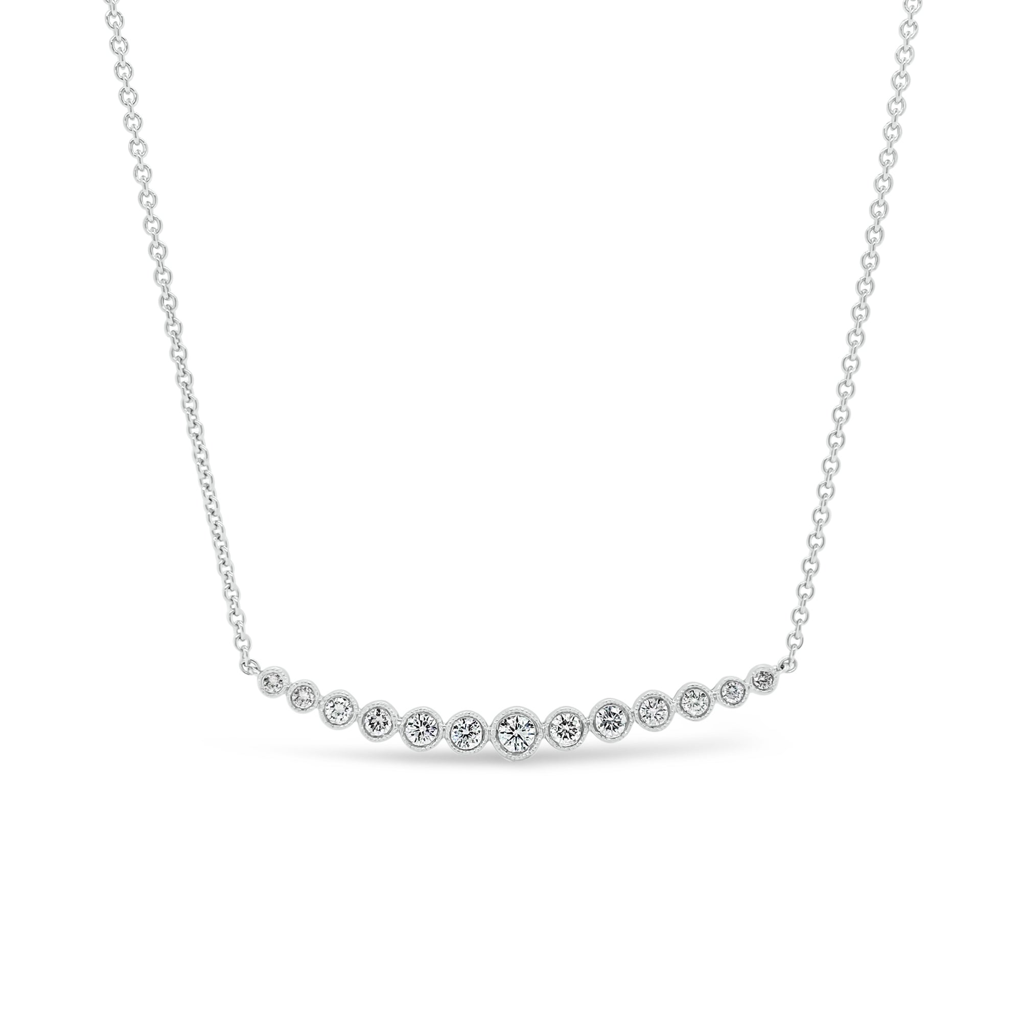 Bezel-Set Diamond Arch Pendant - Nuha Jewelers