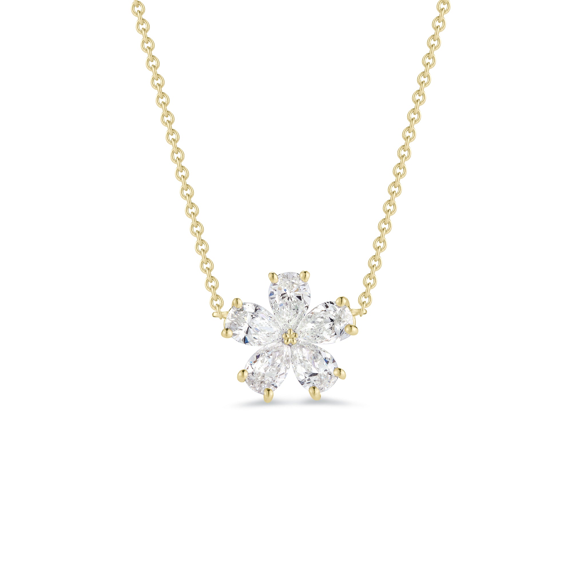 Mixed Cut Diamond Flower Necklace - Nuha Jewelers