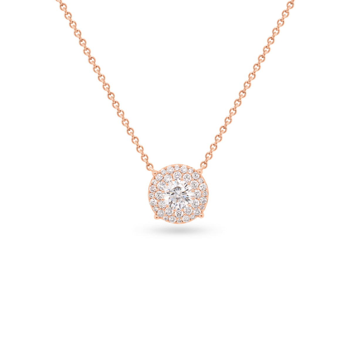 Diamond Double Halo Pendant Necklace - Nuha J