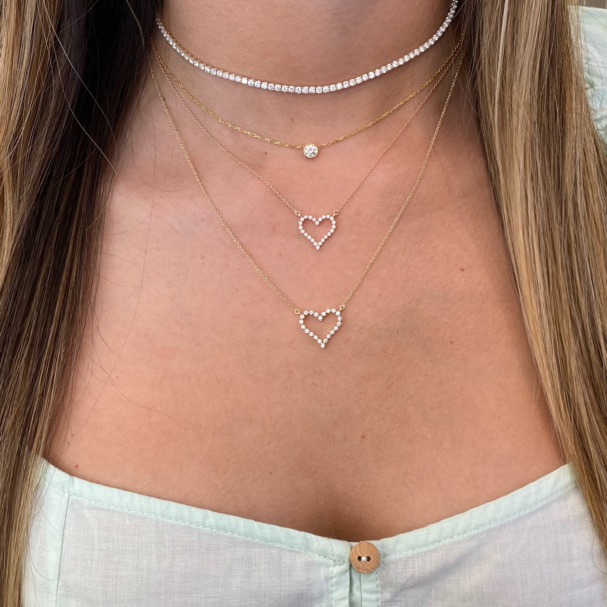 Simple Double Heart Necklace, Dainty Heart Link Necklace, Minimal Layering Heart  Necklace in Silver, Gold, Rose Gold -  Canada