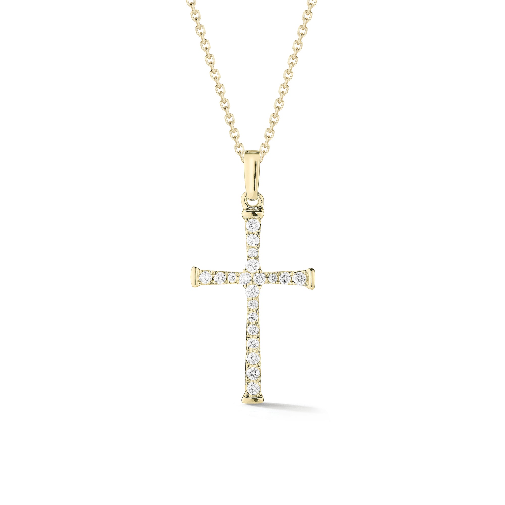 Diamond Skinny Cross Pendant Necklace - Nuha Jewelers