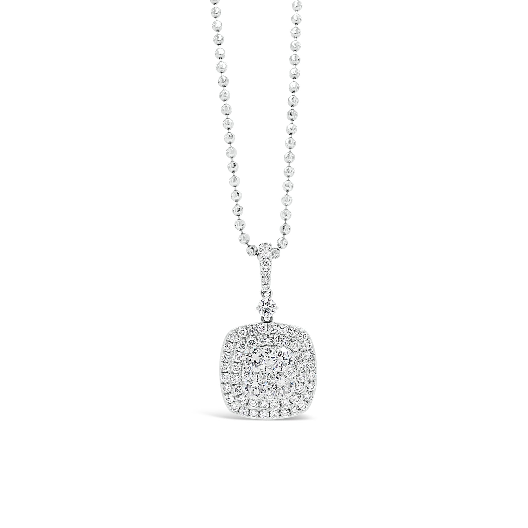 Profili 18ct White Gold Flat Mesh Link Necklet With Pave Set Diamond Clip  (Available Separately)