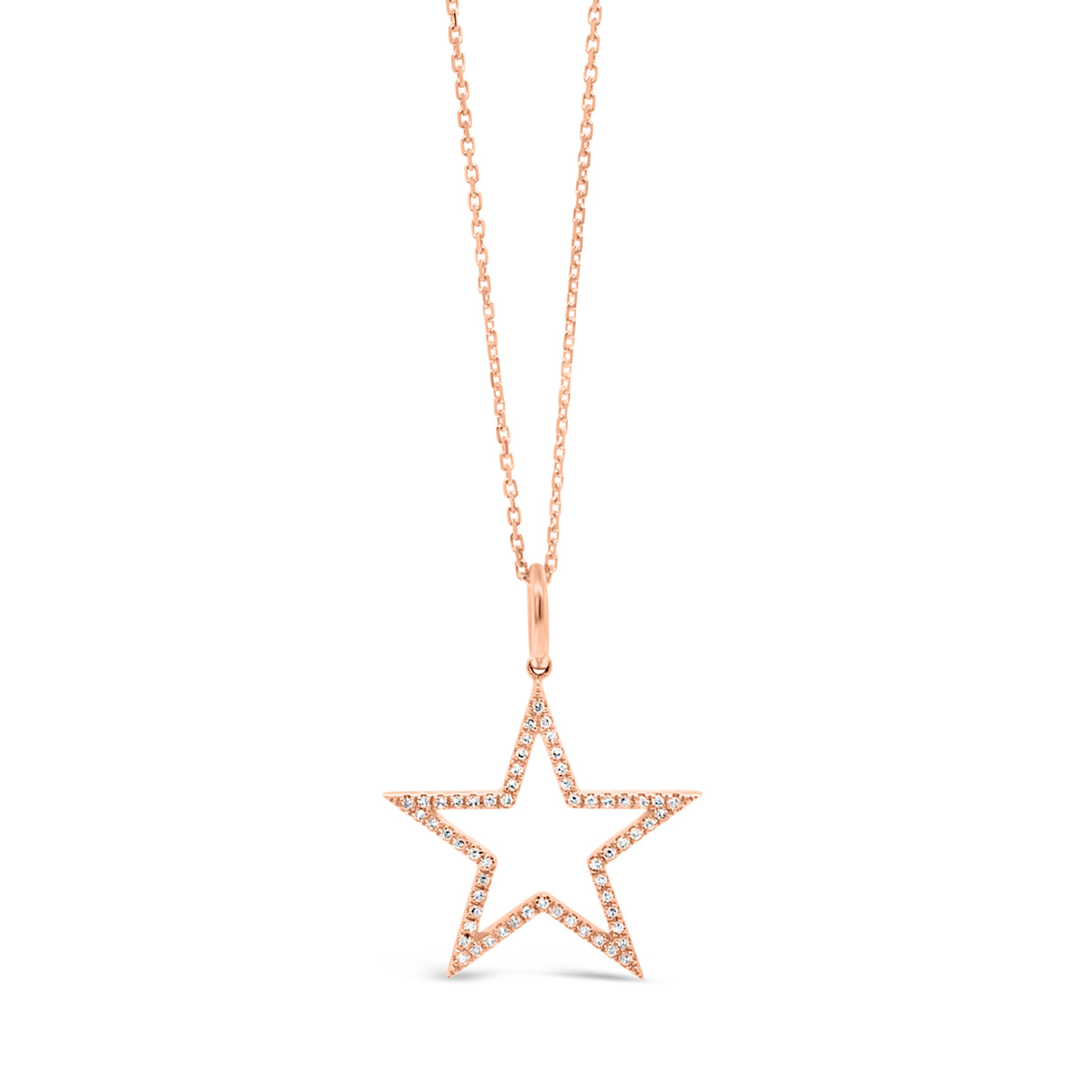 Diamond Open Star Pendant Necklace - Nuha J
