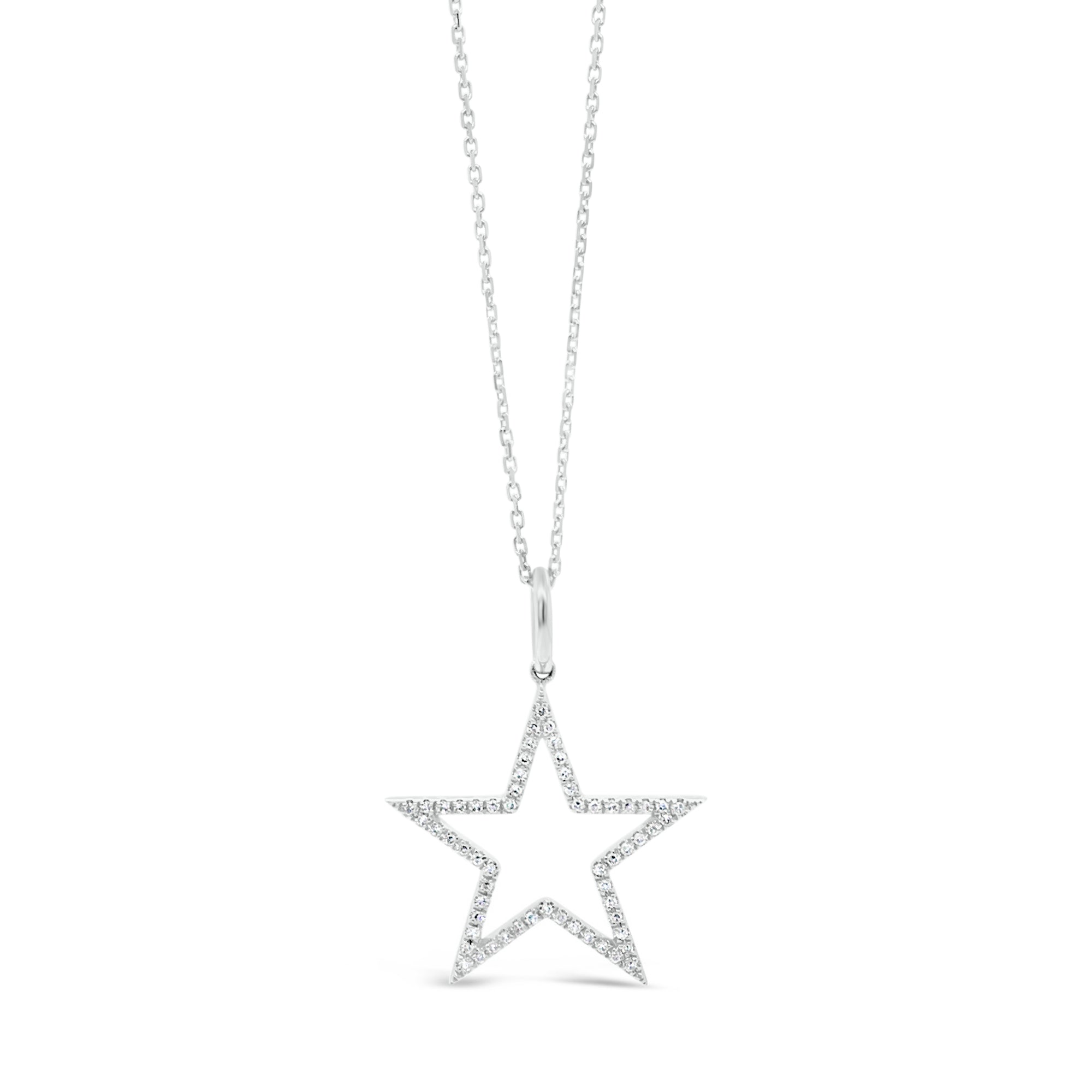 Diamond Open Star Pendant Necklace - Nuha J