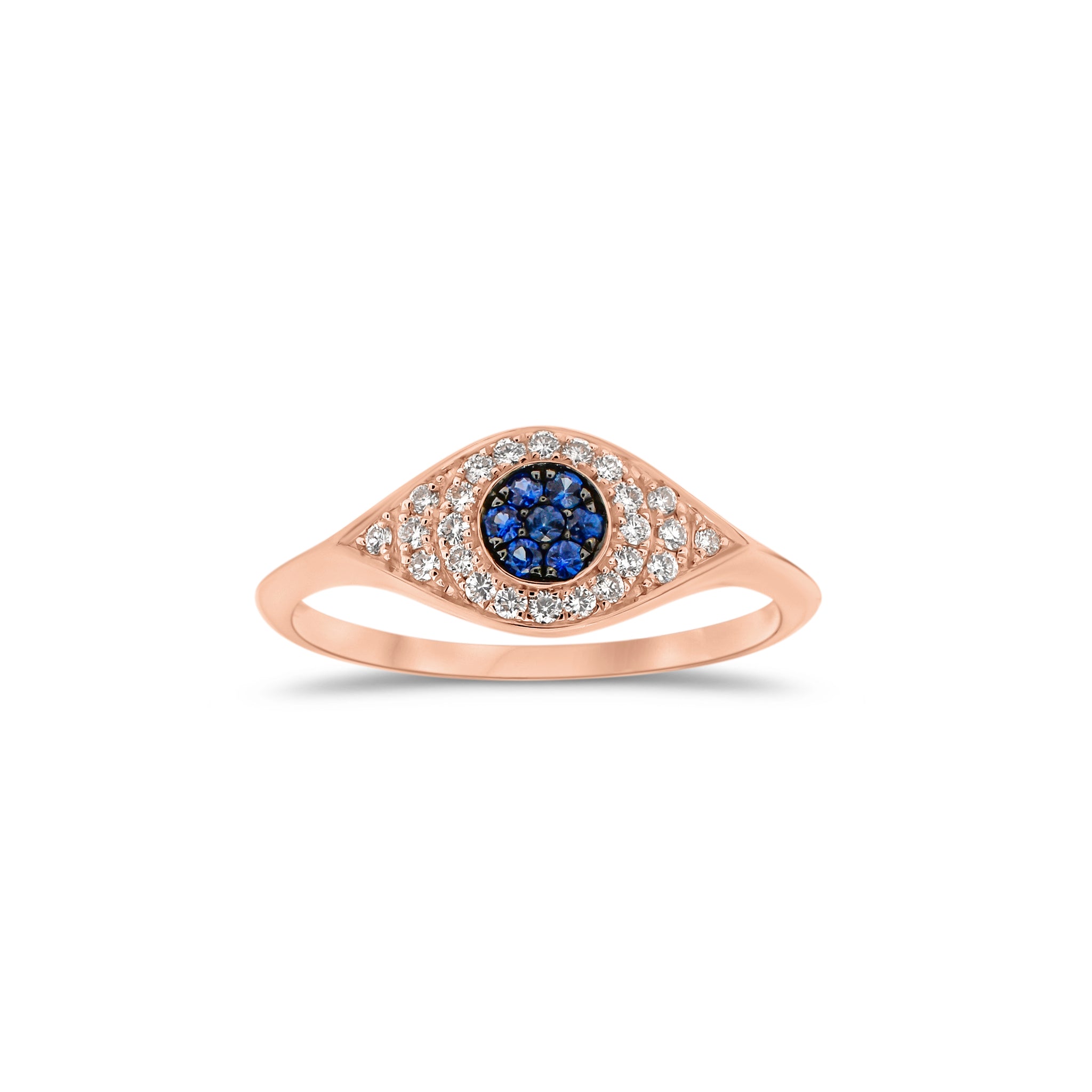 Diamond and Sapphire Evil Eye Ring