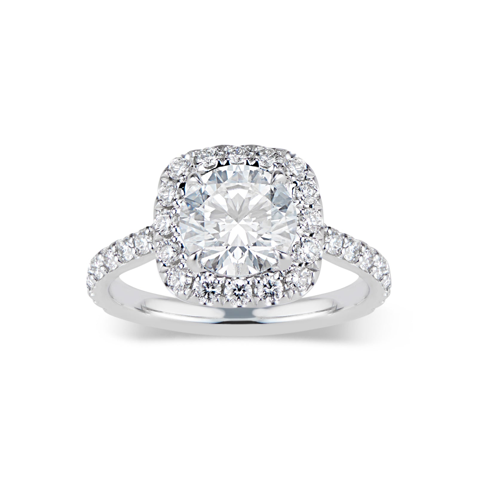 cushion halo round diamond