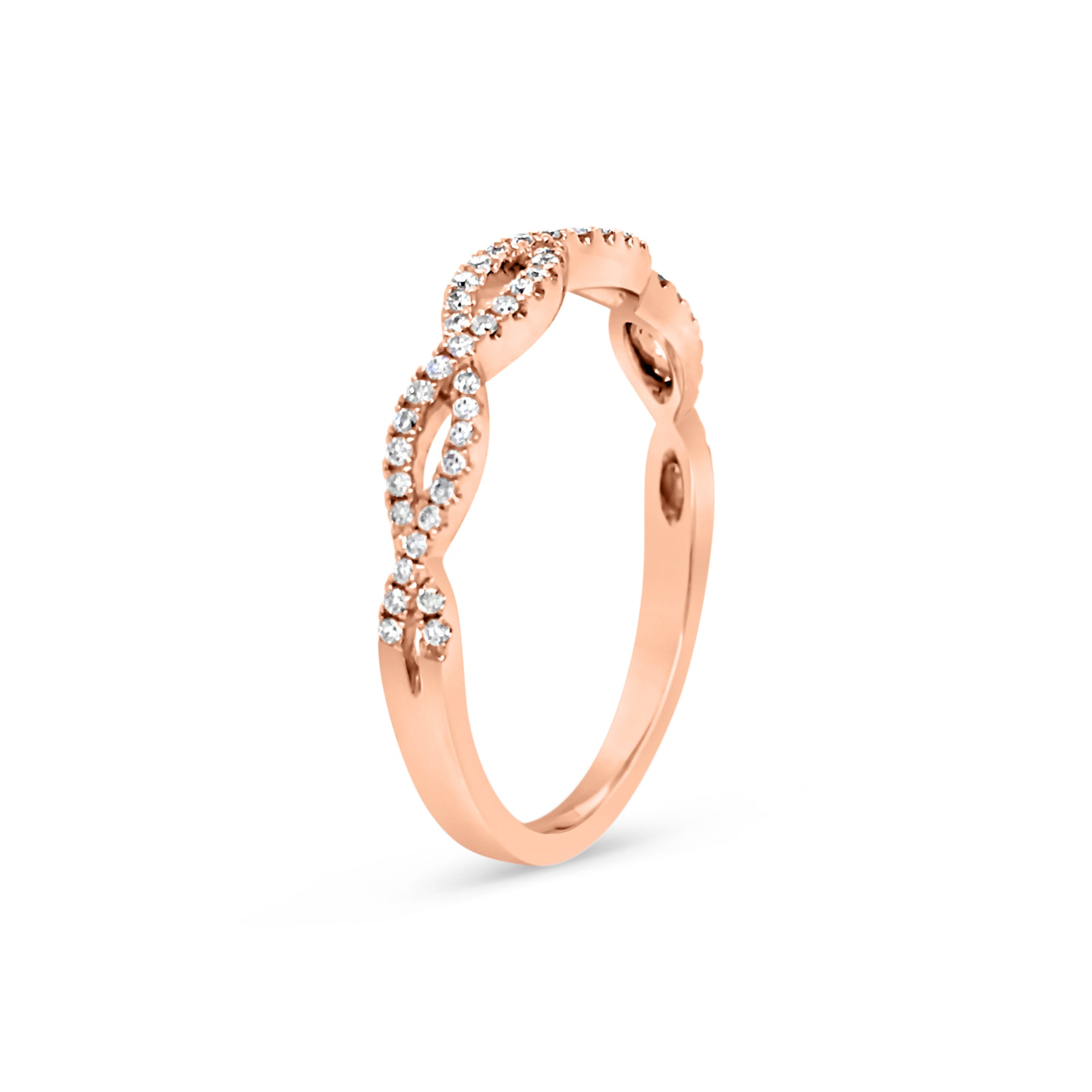 18K Rose Gold Mona Scalloped Pave Infinity Diamond Ring