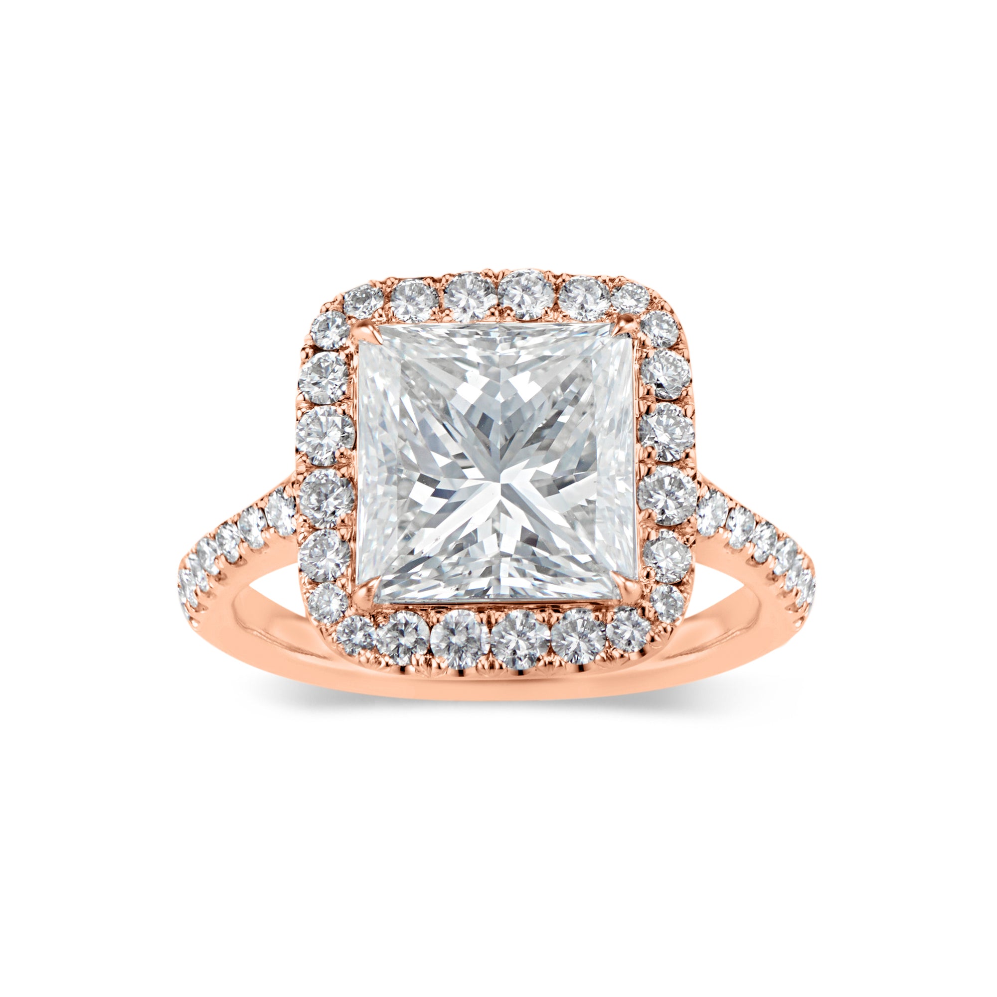 Princess-Cut Diamond Halo Engagement Ring - Nuha Jewelers