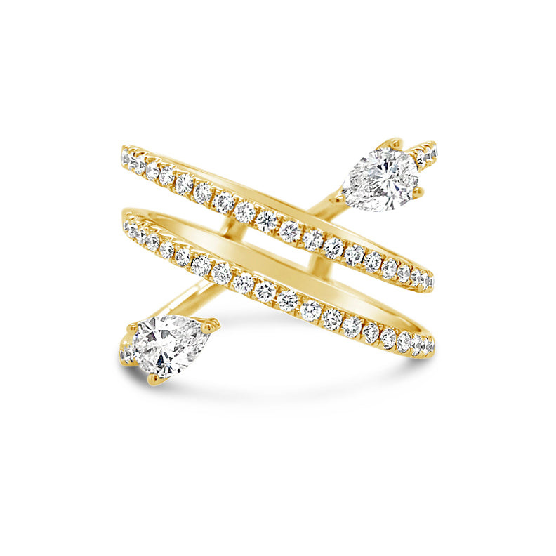 Diamond Open Crossover Bangle - Nuha Jewelers