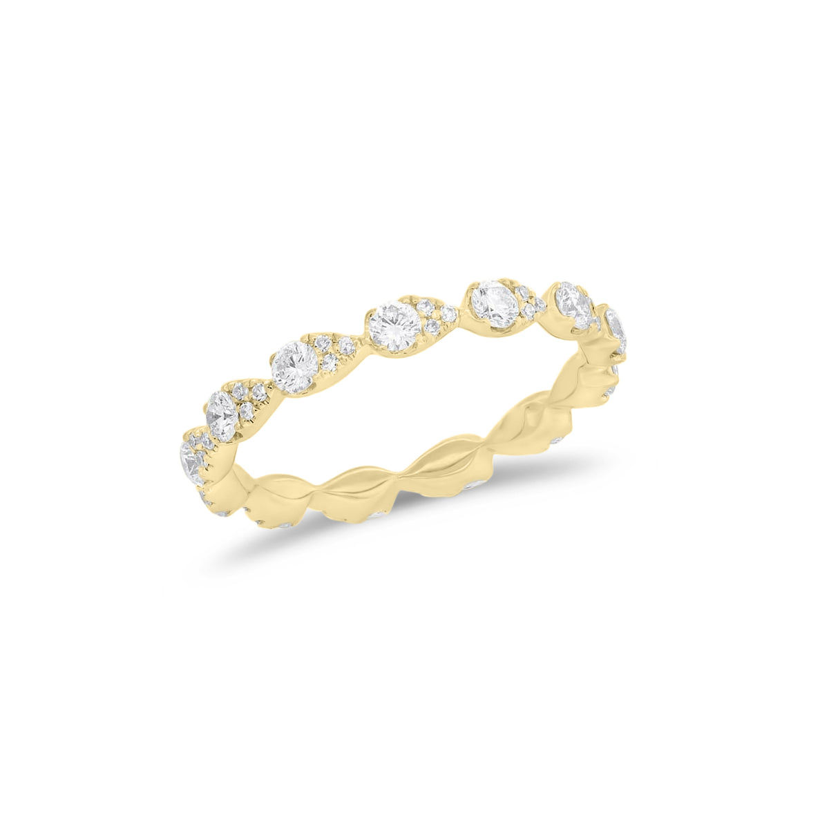 Diamond Pear Clusters Stackable Ring - Nuha J