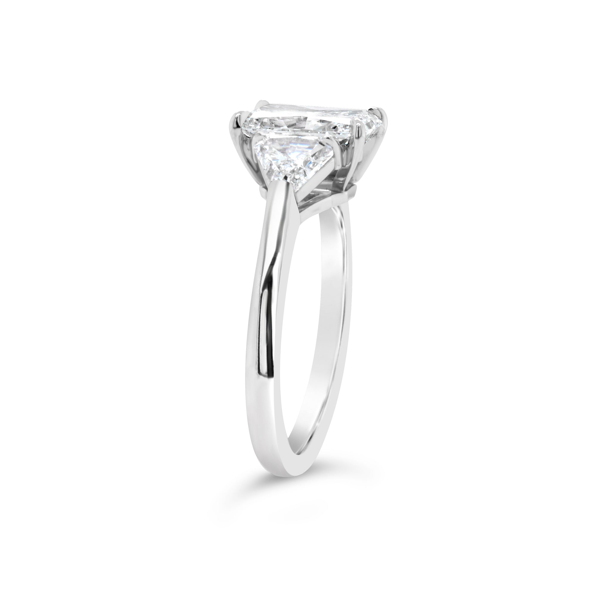 radiant cut diamond ring with side stones