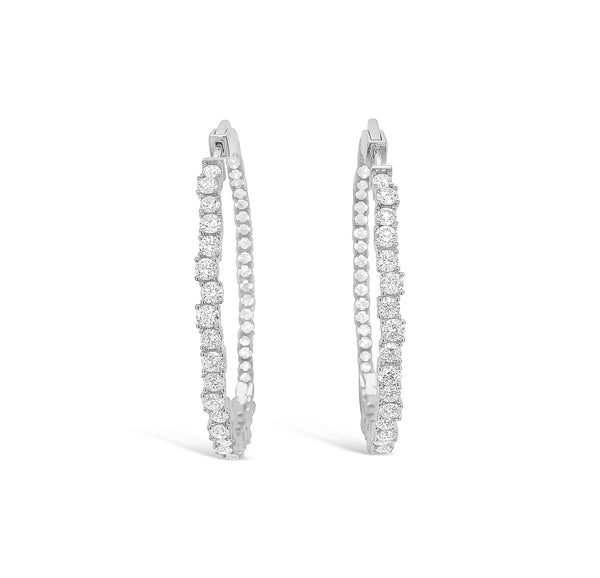 Large Diamond Scattered Hoop Earrings - Nuha J