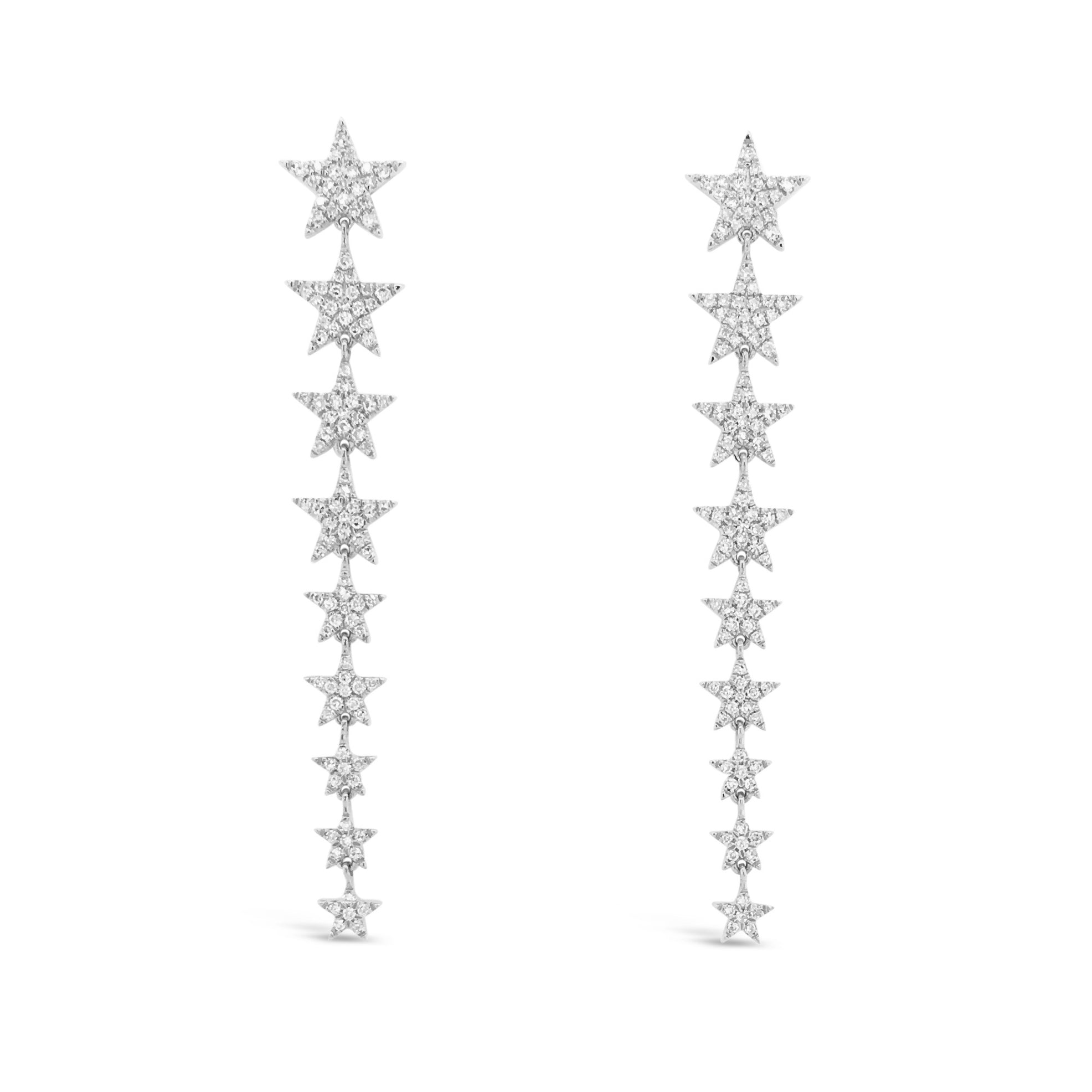 diamond star dangle earrings