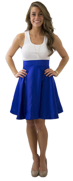 Sydney Skirt- Royal Blue- Poly Satin Lined – Frill Clothing