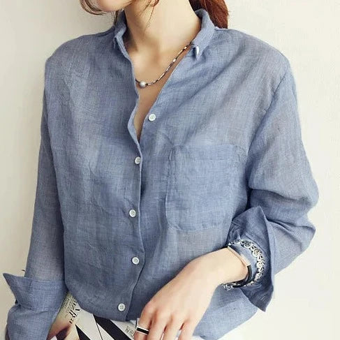 Chic Classic Linen Button-Up Shirt - Tino Marino product image