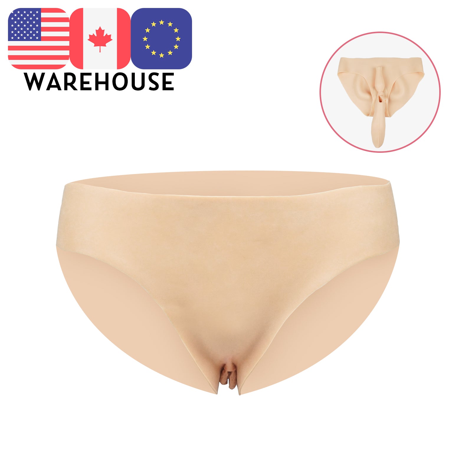 Fake Vagina Silicone Briefs Panties, KUMIHO