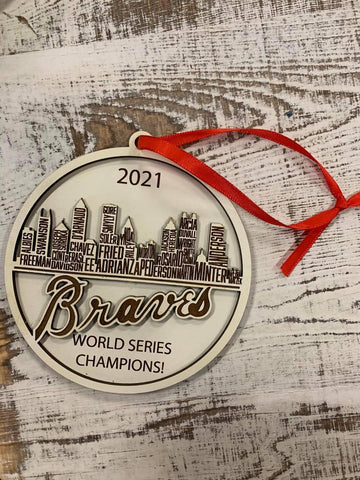 ATLANTA BRAVES™ Personalized 2021 World Series Ornament 