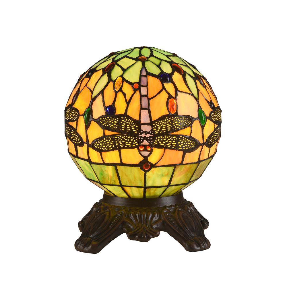 Mosaic Tiffany-style 1 Light Dragonfly Accent Lamp 8" Shade
