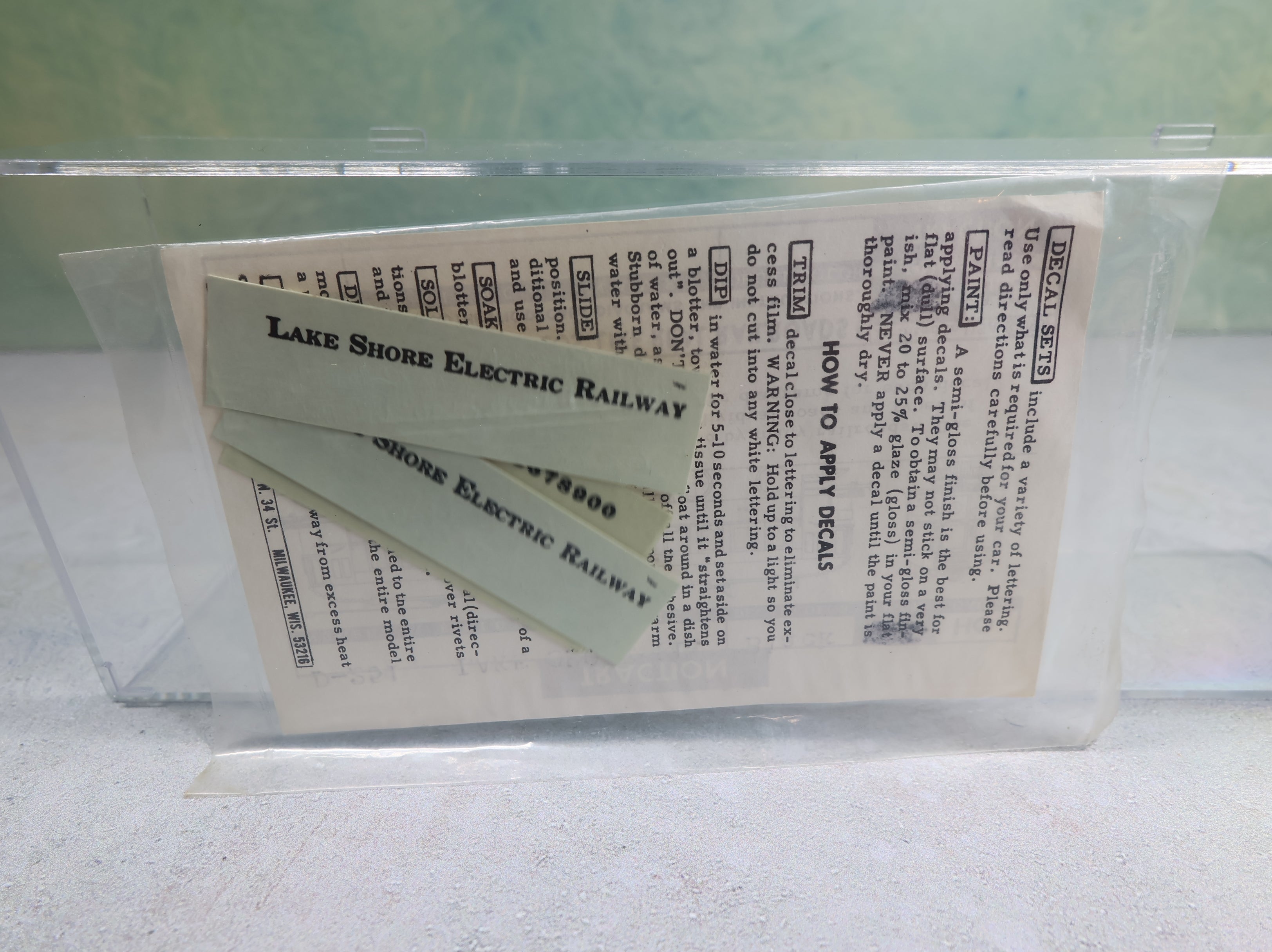 USED Walthers D251 HO Scale Lake Shore Electric Railway Trolley Decal Black