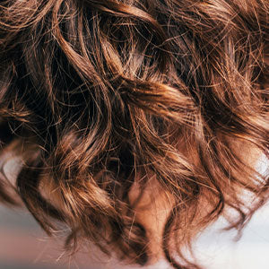 Curly brown hair with dry ends