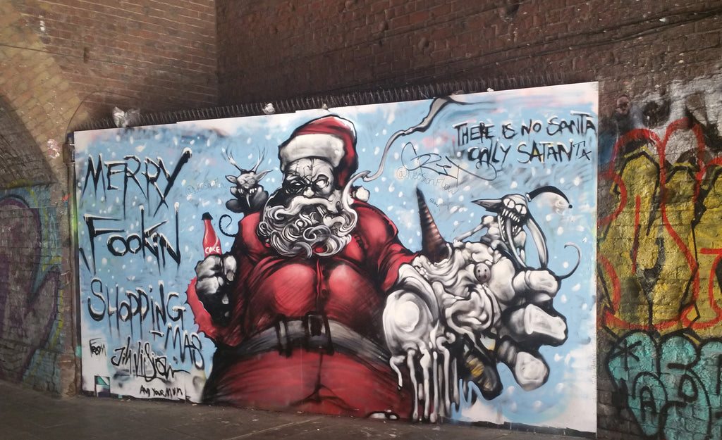 Shoreditch Graffiti Santa Satan