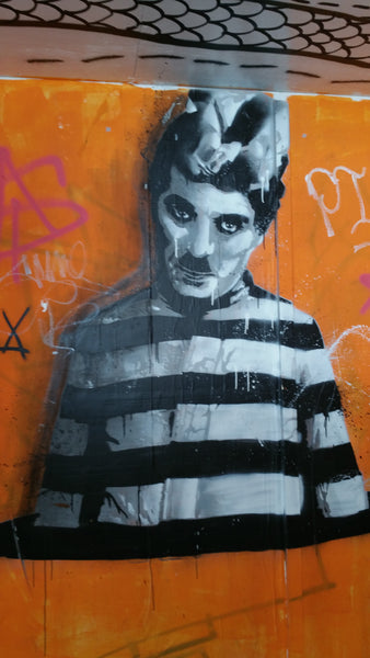 Old Street Charlie Chaplin graffiti