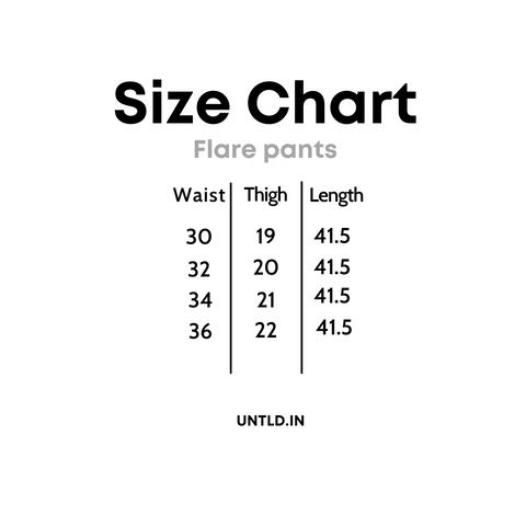 flare pant size chart –