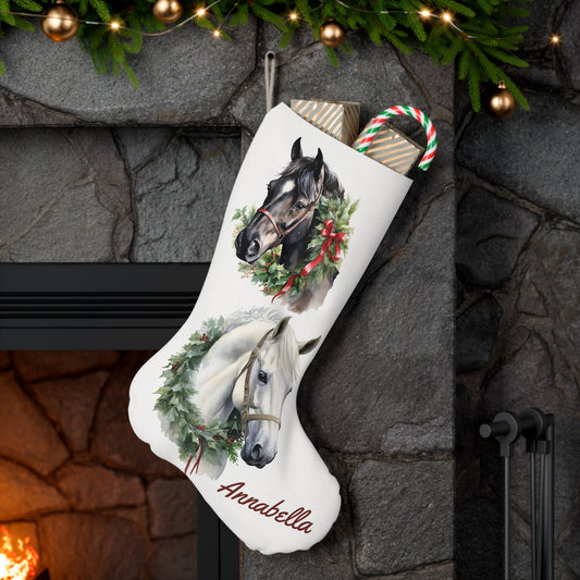 Vintage Felt Christmas Stocking with Horse Handmade and Personalized