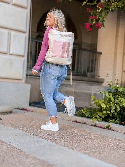 Duffle Bag (Cream/Pink) - Let's Go – Jadelynn Brooke®